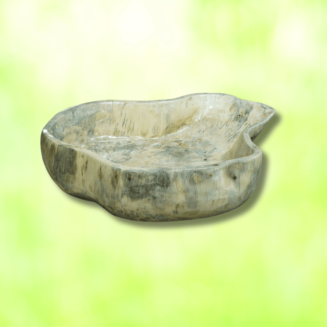 stone color wooden bowl