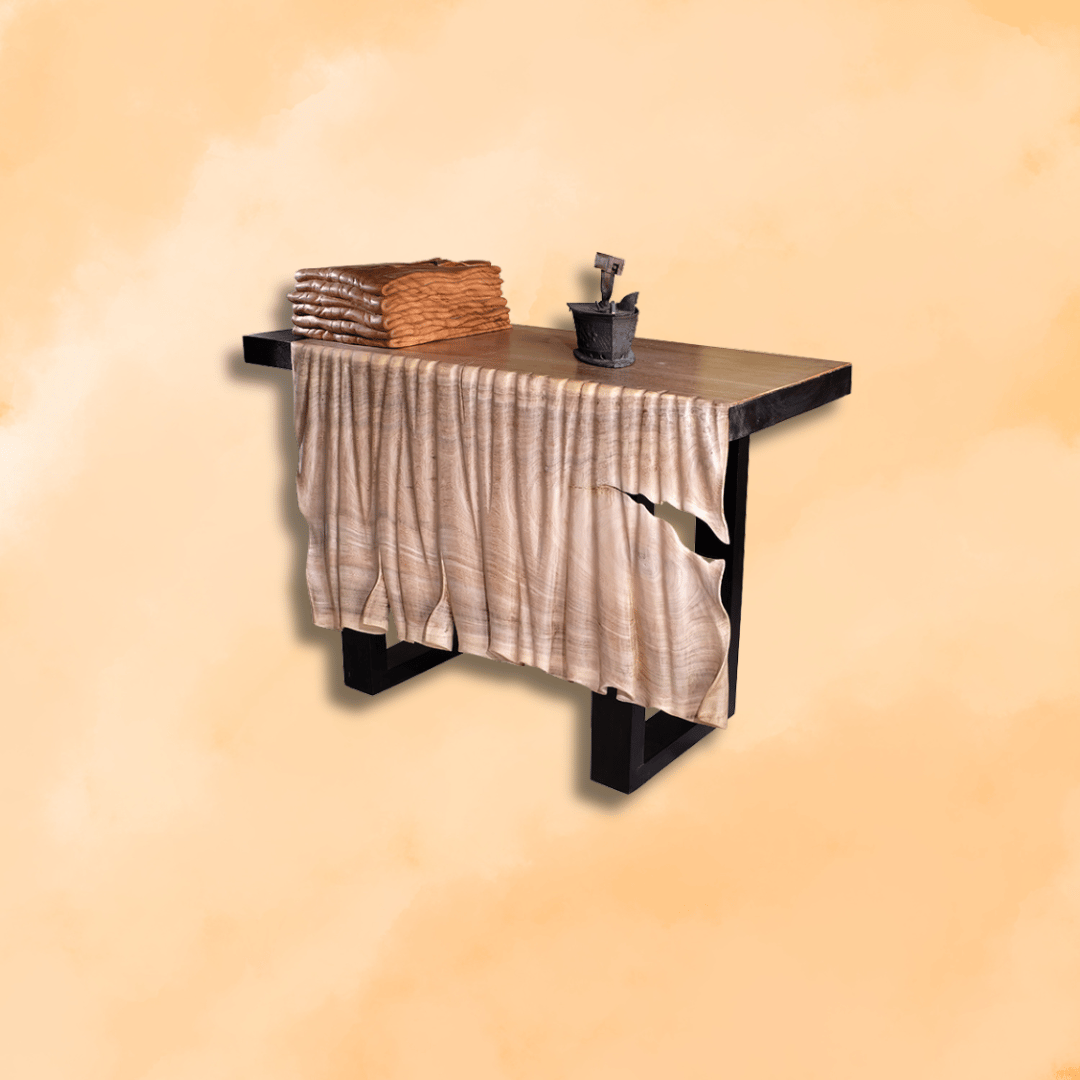 meja kayu estetik