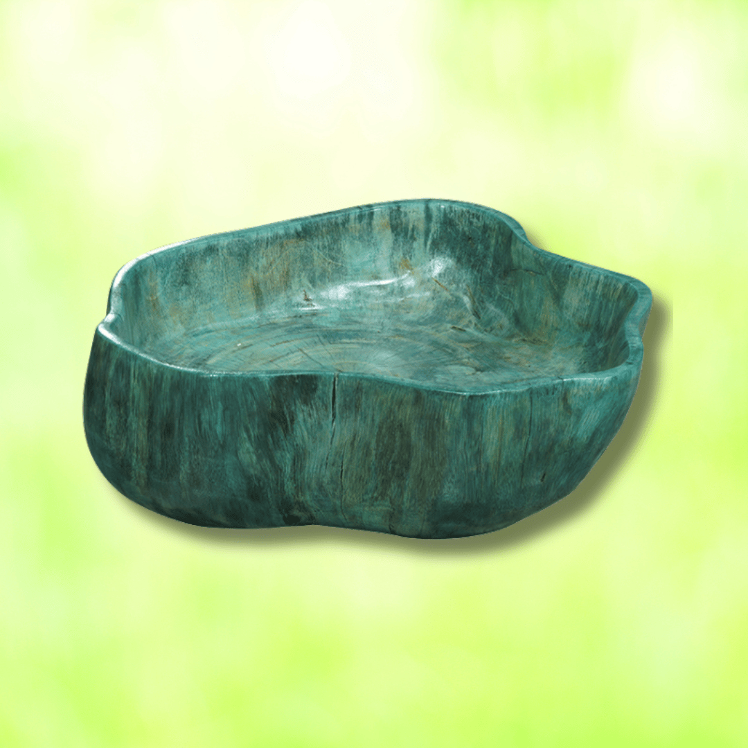 aquatic blue wooden bowl